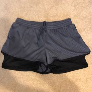 Grey and Black Workout Shorts